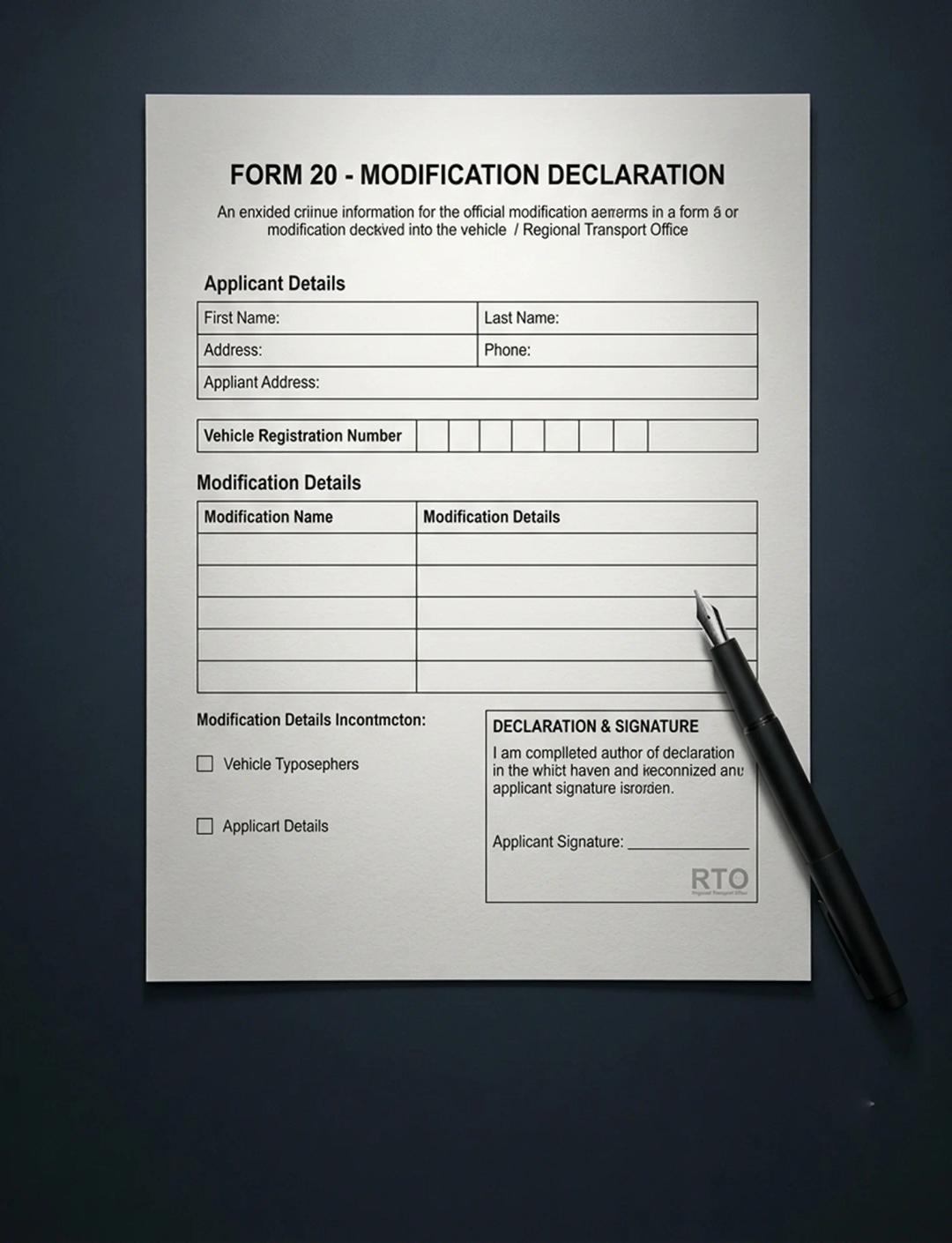 Form 20 modification declaration filed